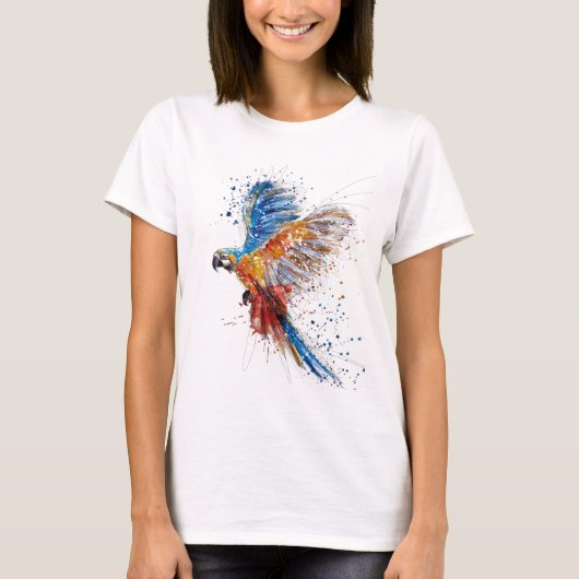 Trending Parrot Waterverf T-Shirt (Voorkant)