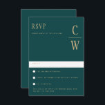 Trending Peacock TURQUOISE Green Gold Wedding RSVP<br><div class="desc">⭐ Design par LeahG®. Félicitations à votre fiançailles. 📌 NIP cette conception à votre tableau de bord mariage sur Pinterest et profiter de votre voyage de planification mariage. 🥰 Vos amis et votre famille aimeront cet objet de mariage moderne et minimaliste, simple et élégant. Cela fait partie d'une collection de...</div>