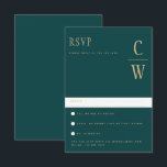 Trending Peacock TURQUOISE Green Gold Wedding RSVP<br><div class="desc">⭐ Design par LeahG®. Félicitations à votre fiançailles. 📌 NIP cette conception à votre tableau de bord mariage sur Pinterest et profiter de votre voyage de planification mariage. 🥰 Vos amis et votre famille aimeront cet objet de mariage moderne et minimaliste, simple et élégant. Cela fait partie d'une collection de...</div>