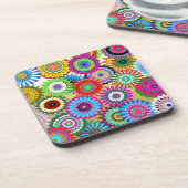 Trending Psychadelische Bloem Power Print Accessoi Bier Onderzetter (Linkerzijde)