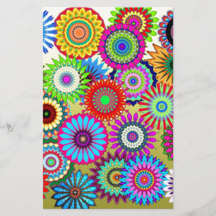 Trending Psychadelische Bloem Power Print Accessoi Briefpapier