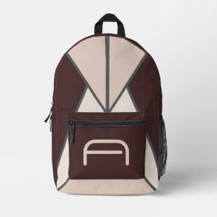 Trending Retro Pruim Geometrische Monogram Rugzak