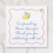 Trending Roze Squiggle Main Squeeze Bruiloftsborre Bedankjes Labels (Achterkant)