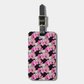 Trending Roze zwart bloemmotief accessoires Bagagelabel (Voorkant verticaal)