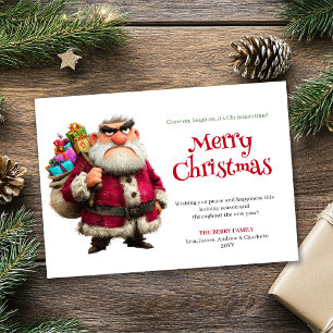 Trending strip Santa digitale aangepaste kerstkaar Feestdagenkaart