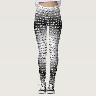 Trending witte zwarte ster ingewikkeld patroon leggings
