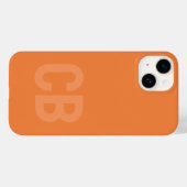 Trendkleur Fris Tangerine Minimalistisch Monogram Case-Mate iPhone Case (Achterkant (horizontaal))