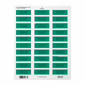 Trendkleur - Jade Green Return-adreslabels Etiket (Full Sheet)