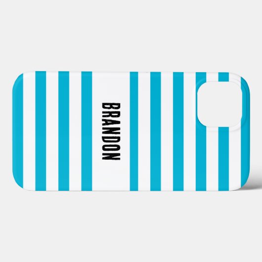 Trendkleur - levendige cyaan gestreept Case-Mate iPhone case (Achterkant (horizontaal))