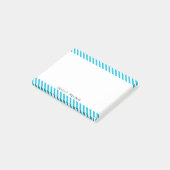 Trendkleur - levendige cyaan gestreept post-it® notes (Schuin)