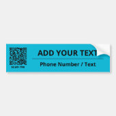 Trendkleur Levendige Cyaan QR-Code Bumpersticker (Voorkant)