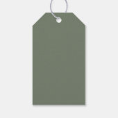 Trendkleur Muted Greenish Grey Christmas Cadeaulabel (Achterkant)