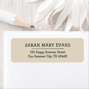 Trendkleur - Natural Beige Return-adreslabels Etiket