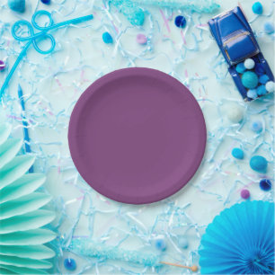 Trendkleur - Plum Paarse papieren Borden Bordje