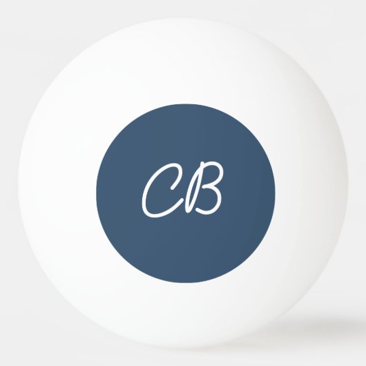Trendkleur Serious Blauw Monogram Ping Pong Ball (Voorkant)