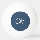 Trendkleur Serious Blauw Monogram Ping Pong Ball (Achterkant)
