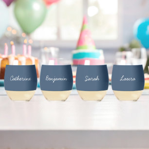 Trendkleur Serious Blue bril Wijnglas Zonder Voet