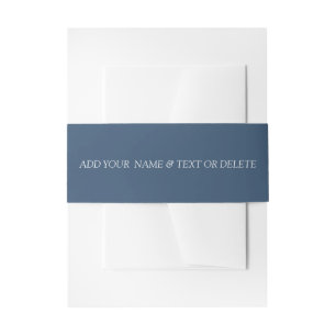 Trendkleur Serious Blue Invitation Belly Band Uitnodigingen Wikkel