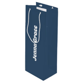Trendkleur - Serious Blue Wine Gift Bag Wijn Cadeautas