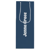 Trendkleur - Serious Blue Wine Gift Bag Wijn Cadeautas (Voorkant)