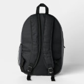Trendkleur - Slate Grey Monogram Gedrukte Rugzak (Achterkant)