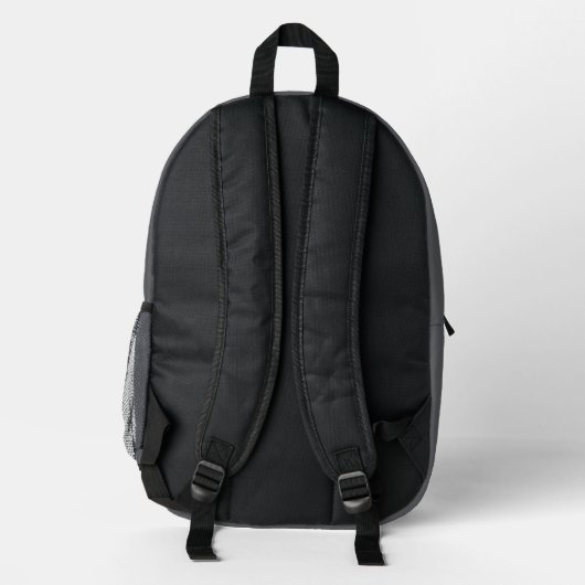 Trendkleur - Slate Grey Monogram Gedrukte Rugzak (Achterkant)