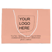 Trendkleur - Soft Peach Grote Logo Cadeautas (Achterkant)
