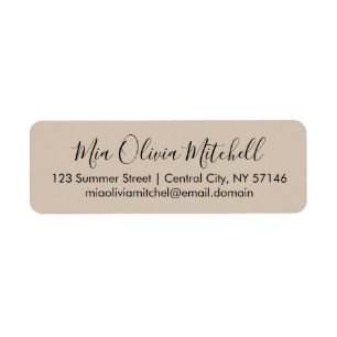 Trendkleur Soft Taupe Elegante Adresetiketten Etiket