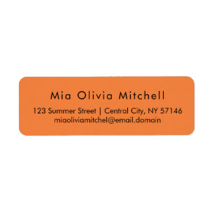 Trendkleur Verse Tangerine Moderne Adresetiketten Etiket
