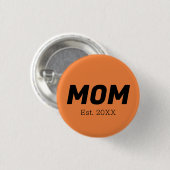 Trendkleur - Verse Tangerine Moeder Button (Voorkant /achterkant)