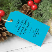 Trendkleur Vivid Cyan Minimalist Cadeaulabel