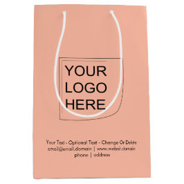 Trendkleur - Zacht Perzik Medium Logo Cadeautas