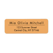 Trendkleur zacht Sinaasappel - Moderne Adresetiket Etiket (Voorkant)