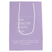 Trendkleur - Zachte Paarse Midden Logo Cadeautas (Achterkant)