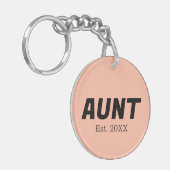 Trendkleur - Zachte perzik tante Sleutelhanger (Voorkant Links)