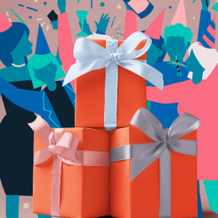 Trendkleuren - Flame Red Color - Solid Inpakpapier Vel