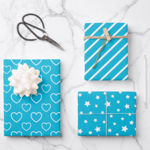 Trendkleuren - Levendig cyaankleur - Patroon Inpakpapier Vel