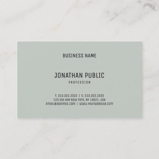 Trendkleuren Modern Eenvoudige Sjabloon Elegant Visitekaartje (Achterkant)