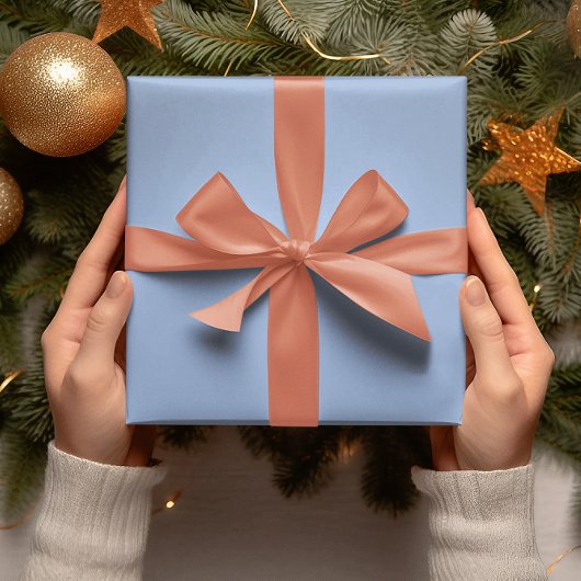 Trendkleuren - Poeder Blauwe Kleur - Solid Roll Cadeaupapier