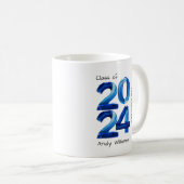 Trendy 2024 Afstuderen Gift Blue Koffiemok (Voorkant rechts)