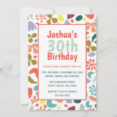 Trendy 30th Birthday - Aangepaste naam - Gegevens Kaart (Voorkant)