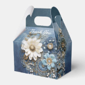 Trendy 3-D Blue Denim Print met kostuum sieraden Bedankdoosjes (Achterkant)