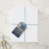 Trendy 3-D Blue Denim Print met kostuum sieraden Cadeaulabel (Met Touw)