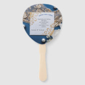 Trendy 3-D Denim Print met Kostuum Sieraden Handwaaier (Achterkant)