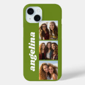 Trendy 3 foto's en naam - avocado groen Case-Mate iPhone case (Achterkant)