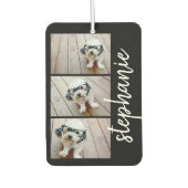 Trendy 3 Foto's zwart-wit moderne scriptnaam Luchtverfrisser (Voorkant)