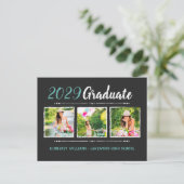 Trendy 3 Photo Collage Graduation Party Invitation (Debout devant)