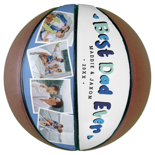 Trendy 4 Foto 'Best Dad Ever' Keepomwille Basketba Basketbal (Verticaal)