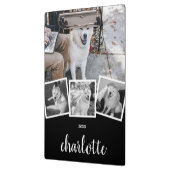 Trendy 4 Foto Collage Script Name White Black Klembord (Links)