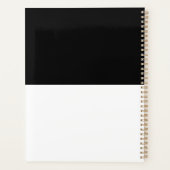Trendy 4 Foto Collage Script Name White Black Planner (Achterkant)
